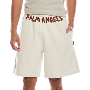 Palm Angels Mens  Seasonal Logo Sweatshort, White